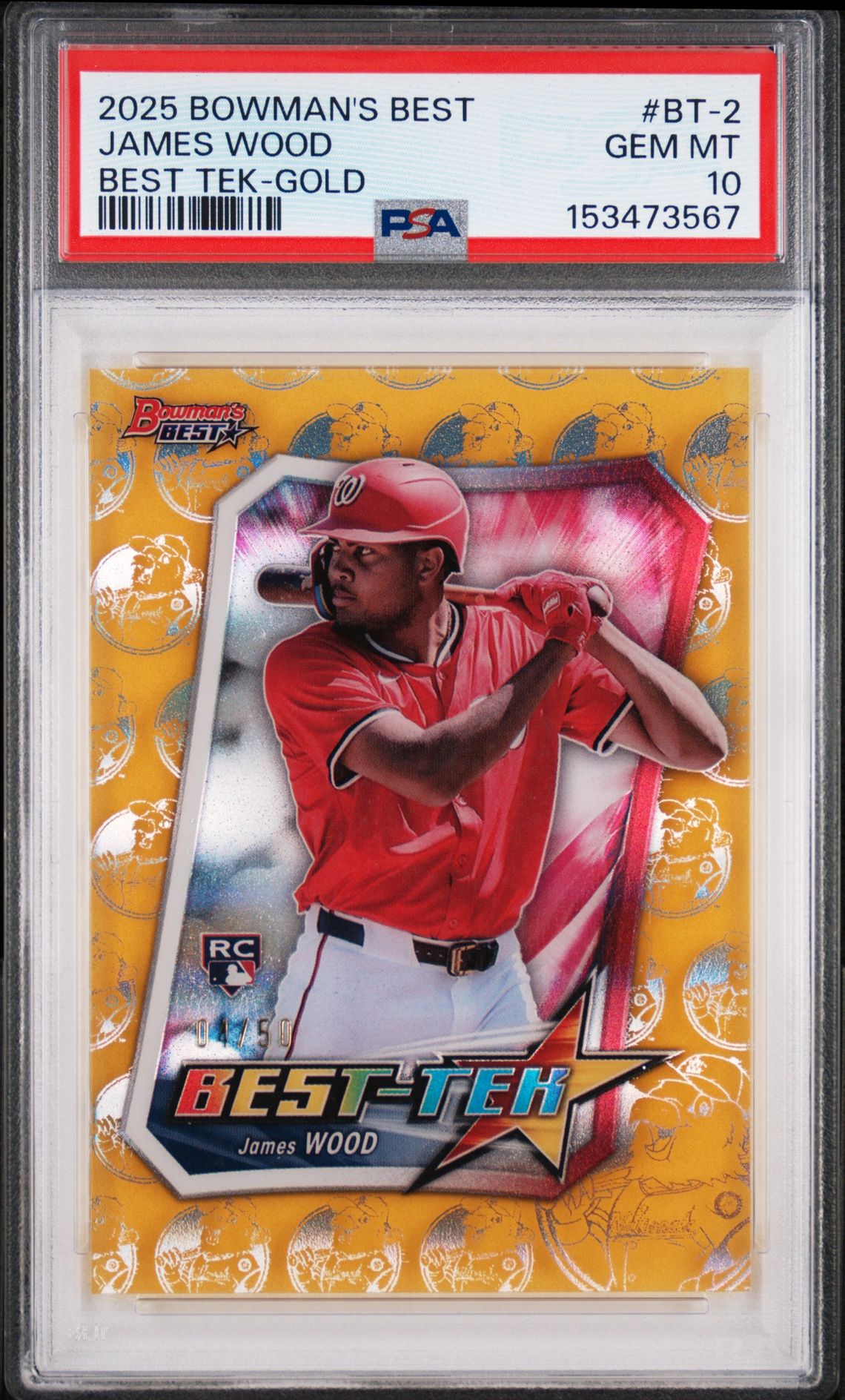 2025 Bowman BOWMAN'S BEST BEST TEK GOLD #BT-2 James Wood front