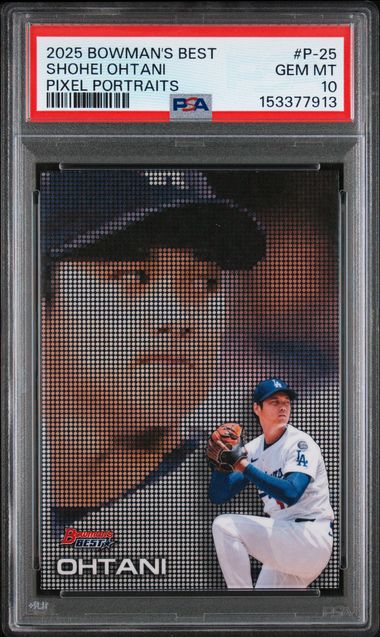 2025 Bowman BOWMAN'S BEST PIXEL PORTRAITS #P-25 Shohei Ohtani front