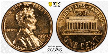 1960 1C Large Date PR64RD