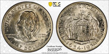 1934 50C Maryland MS64