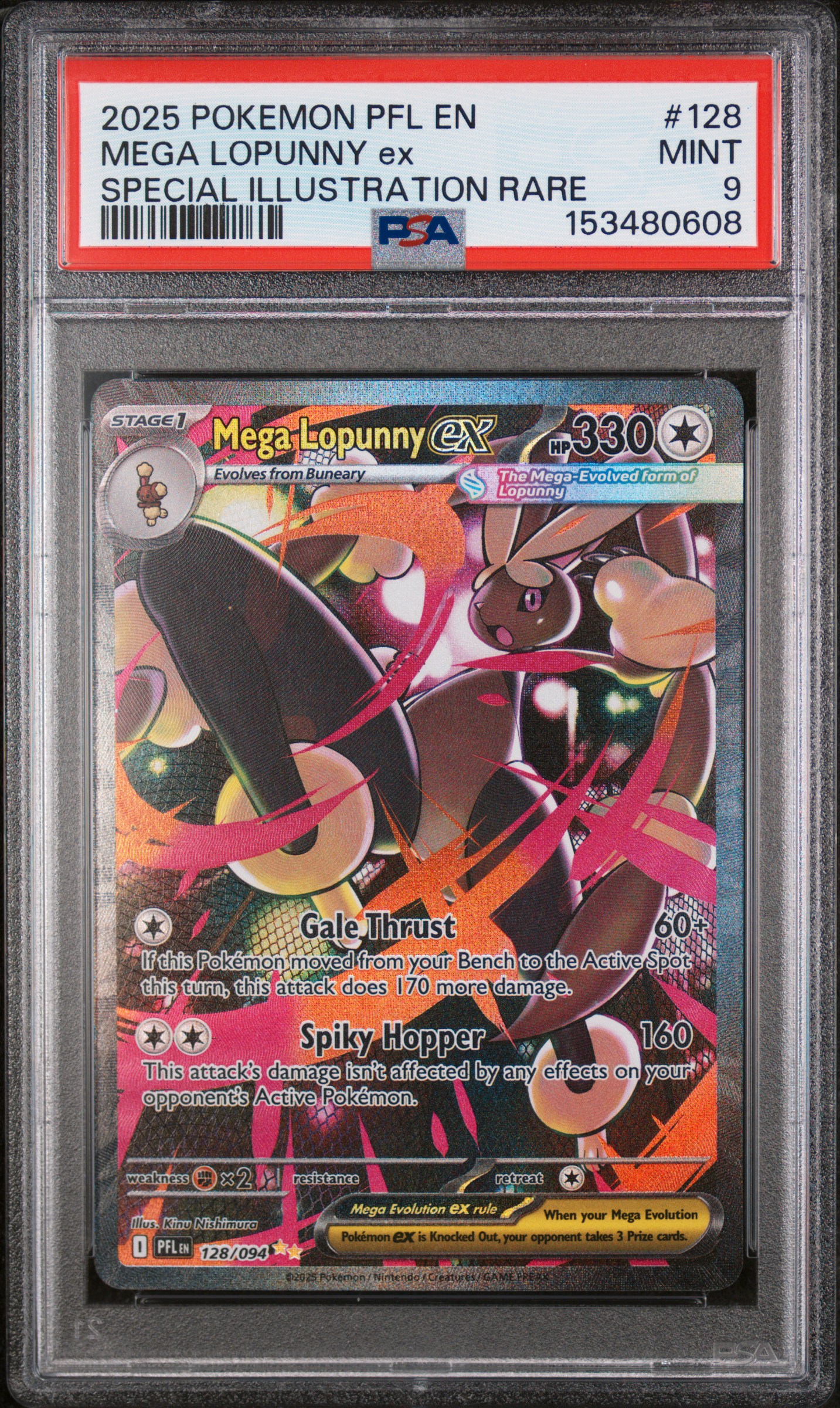 2025 #128 Mega Lopunny EX PSA 9 Pfl EN-Phantasmal Flames
