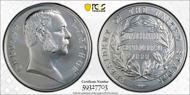 (2024-S) Medal Chester A. Arthur Silver Matte Finish MS70