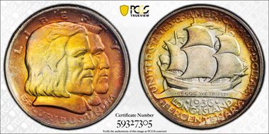 1936 50C Long Island MS67+