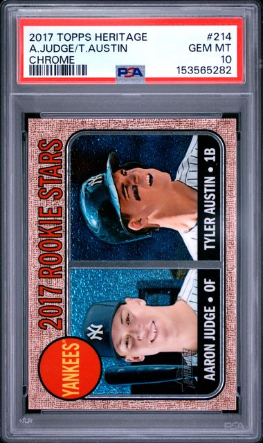 2017 Topps TOPPS HERITAGE CHROME #214 A.Judge/T.Austin front