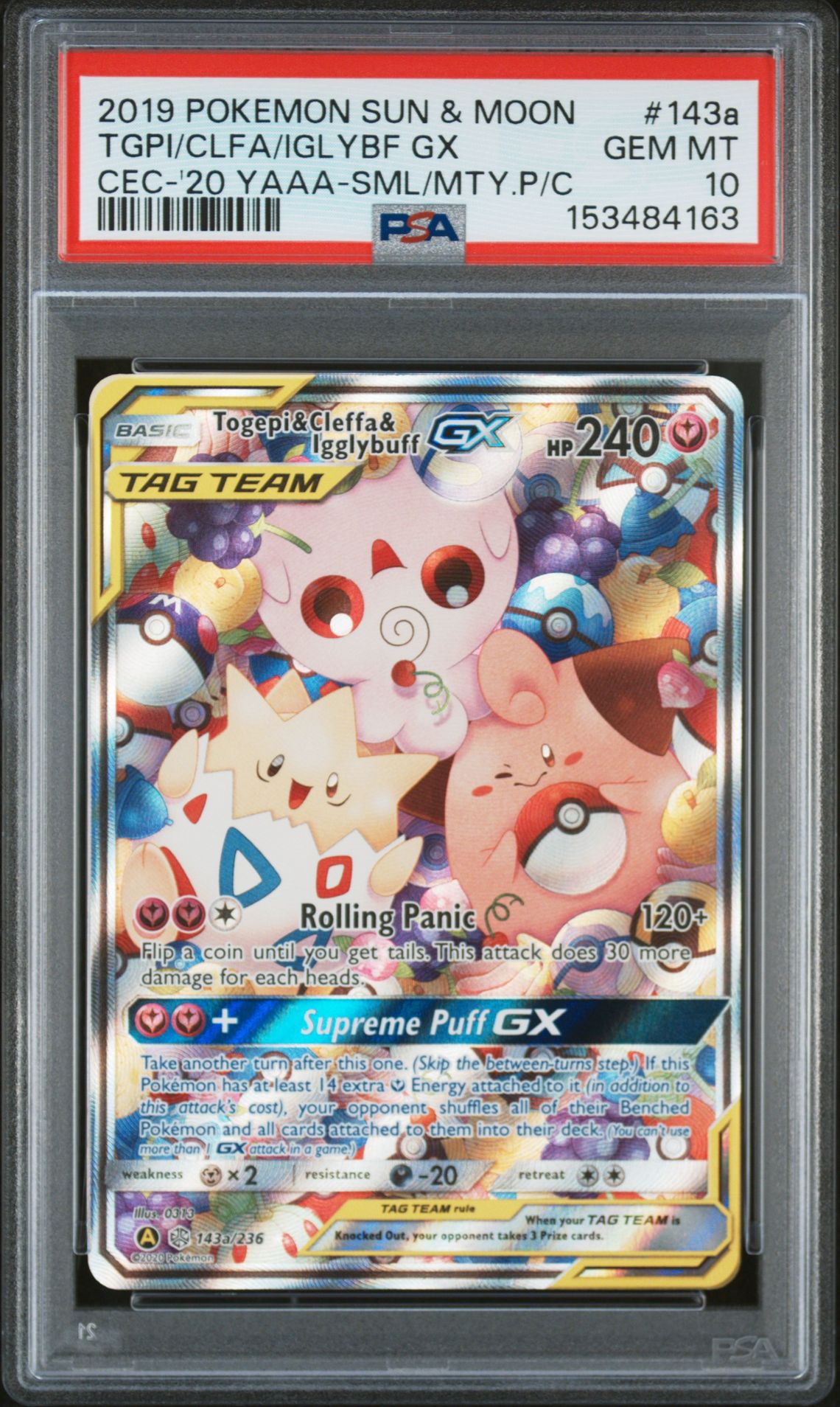 2019 Pokemon #143A Tgpi/Clfa/Iglybf Gx front