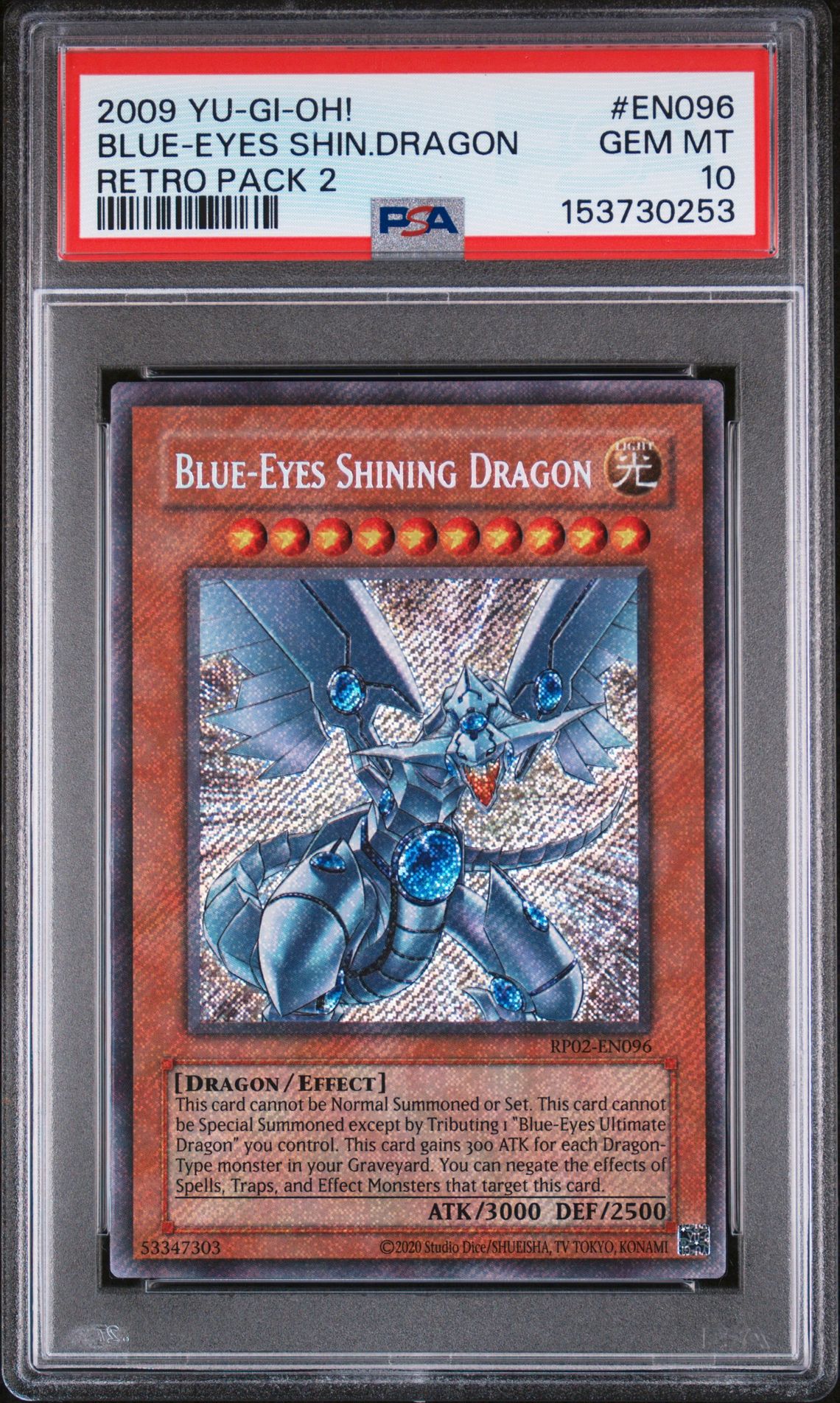 2009 Yu-Gi-Oh! YU-GI-OH! RP02-RETRO PACK 2 #EN096 Blue-Eyes Shin.Dragon front