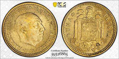 1953 Peseta (1960) MS66