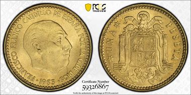 1953 Peseta (1962) MS66