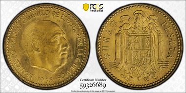 1953 Peseta (1956) MS66