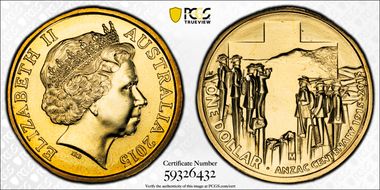 2015-M $1 Anzac Centenary Privy Mark MS68