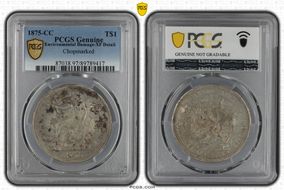 1875-CC T$1 Chopmarked N1