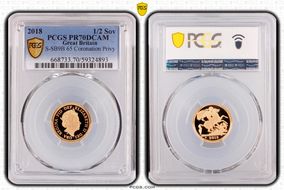 2018 1/2 Sov S-SB9B 65 Coronation Privy PR70DCAM
