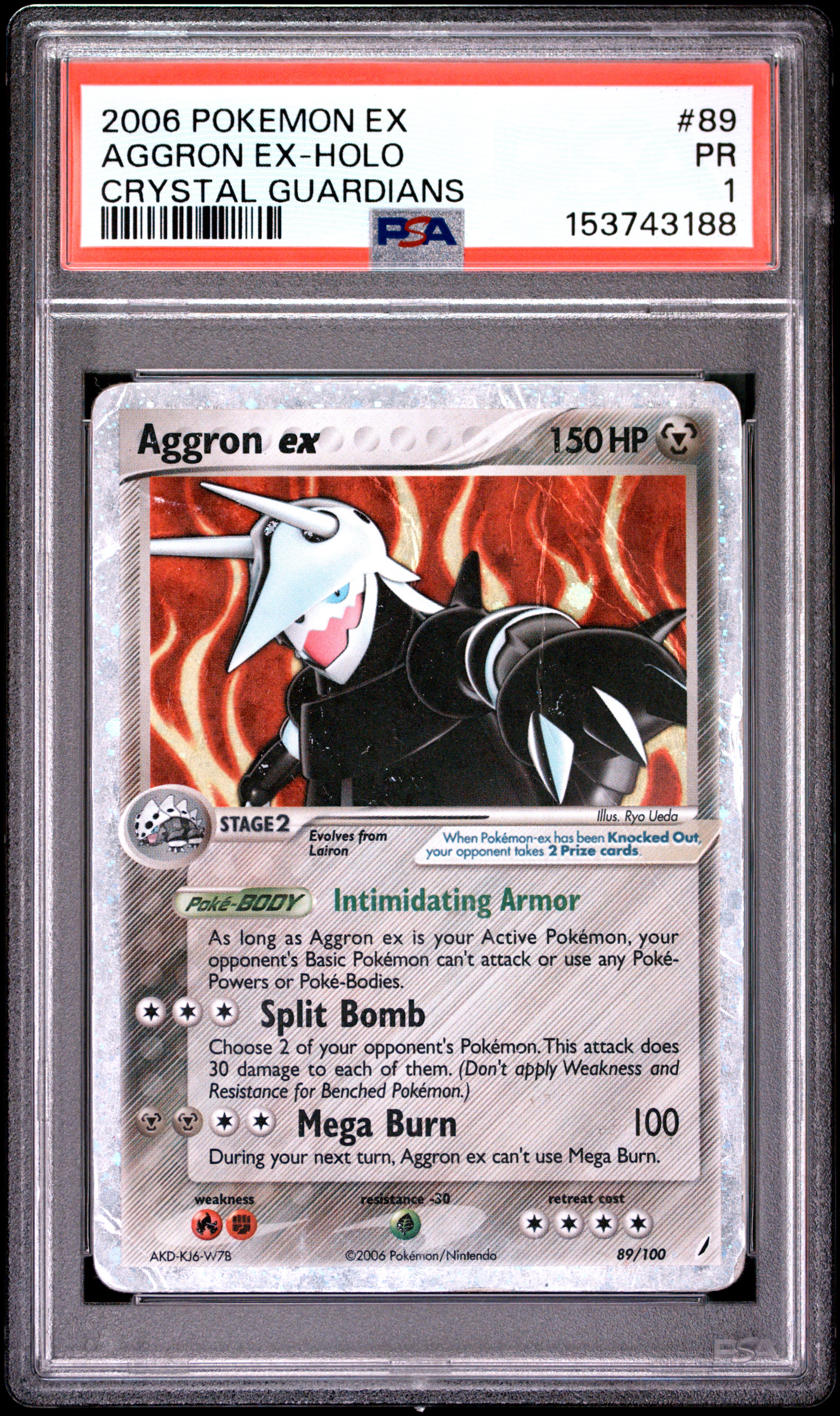 2006 #89 Aggron EX-Holo PSA 1 EX Crystal Guardians