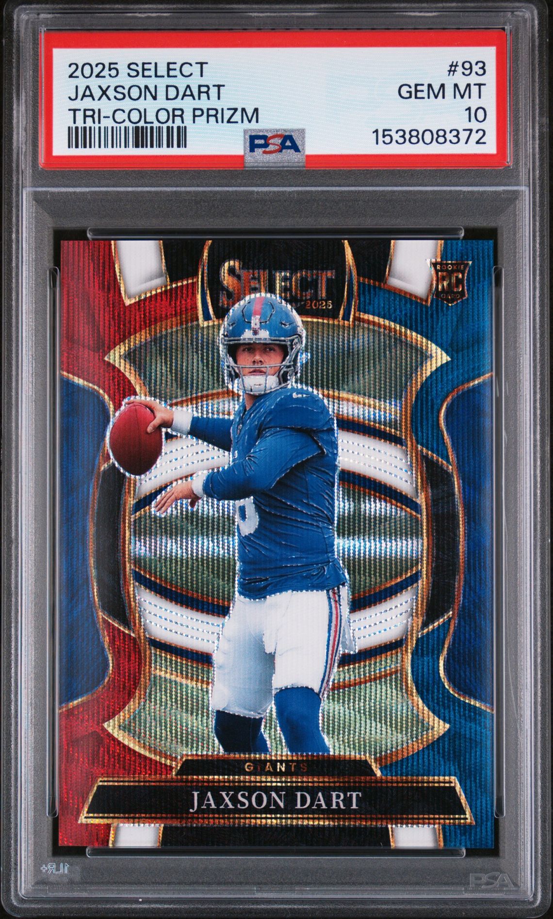 2025 Panini PANINI SELECT TRI-COLOR PRIZM #93 Jaxson Dart front