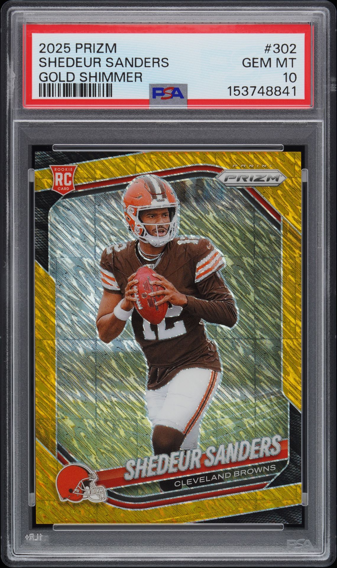 2025 Panini Prizm GOLD SHIMMER #302 Shedeur Sanders front