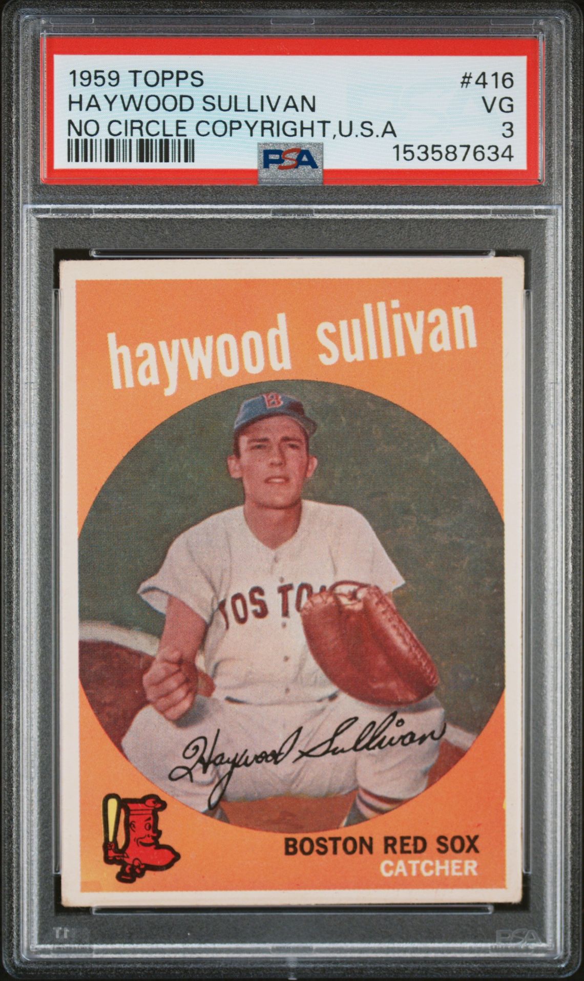 1959 Topps TOPPS NO CIRCLE COPYRIGHT,U.S.A #416 Haywood Sullivan front