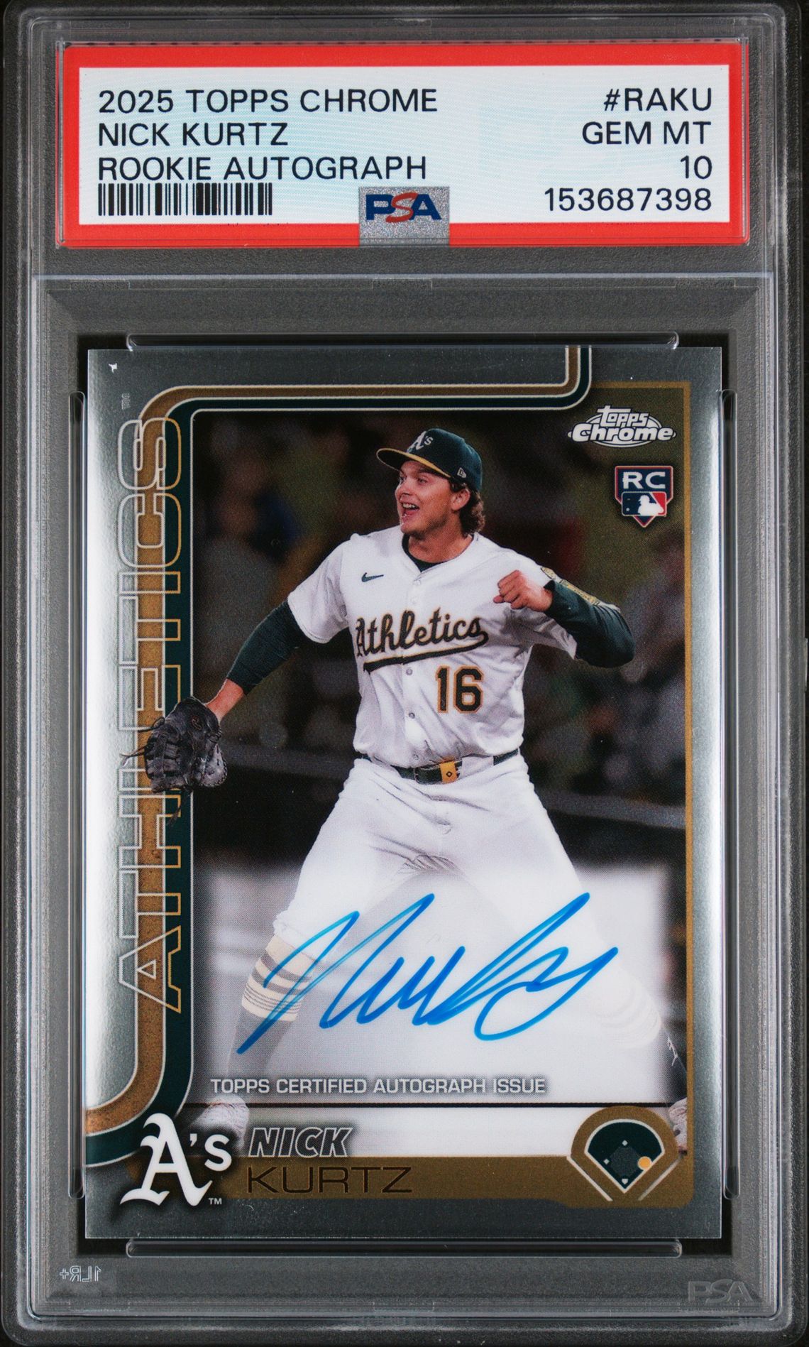 2025 Topps TOPPS CHROME ROOKIE AUTOGRAPHS #RAKU Nick Kurtz front