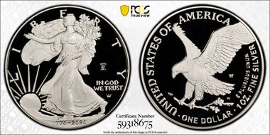 2026-W $1 Silver Eagle w/ Liberty Bell 250 Privy PR69DCAM