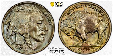 1938-D/S 5C Overmintmark, FS-511 MS66