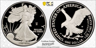 2026-W $1 Silver Eagle w/ Liberty Bell 250 Privy First Strike PR69DCAM