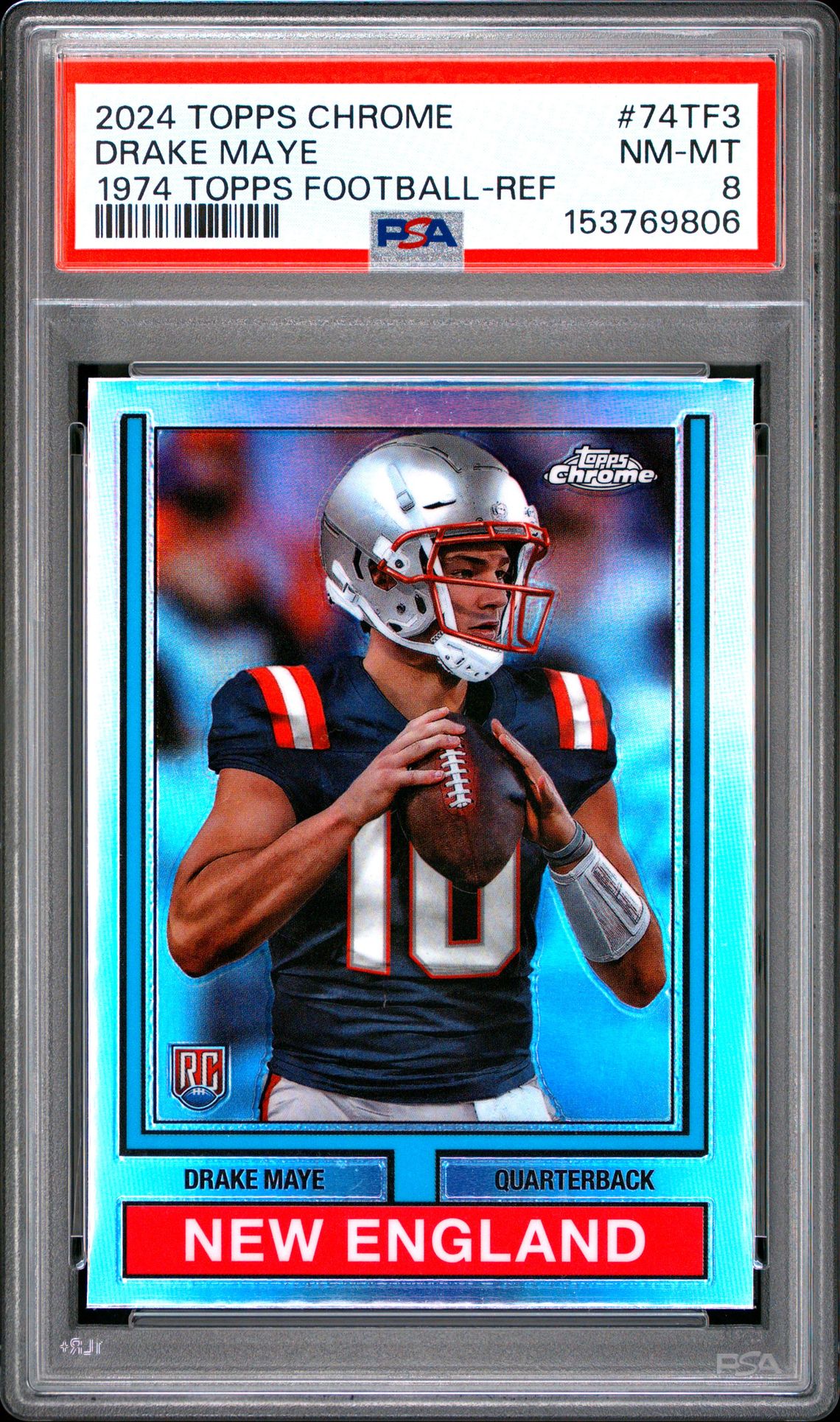 2024 Topps Chrome TOPPS CHROME 1974 TOPPS FOOTBALL REF #74TF3 Drake Maye front