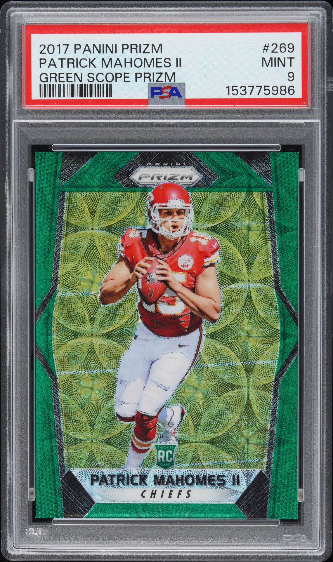 2017 Panini PANINI PRIZM Green Patrick Mahomes Ii front