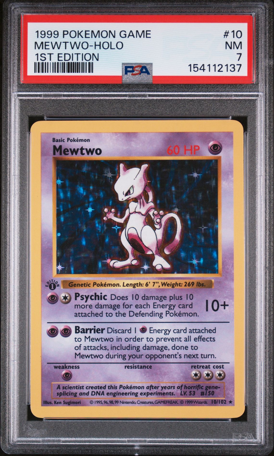 1999 Pokemon POKEMON GAME Holo #10 Mewtwo-Holo front