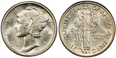 1917 10C AU58FB