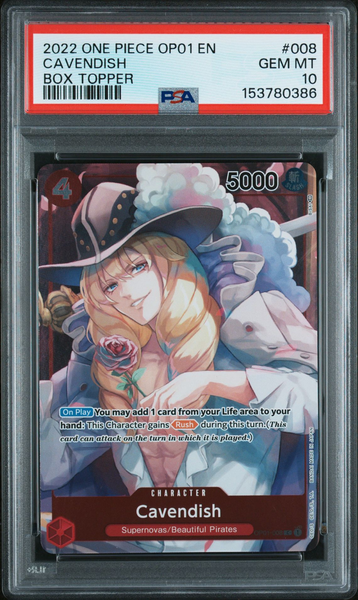 2022 One Piece One Piece Op01-Romance Dawn #008 Cavendish front