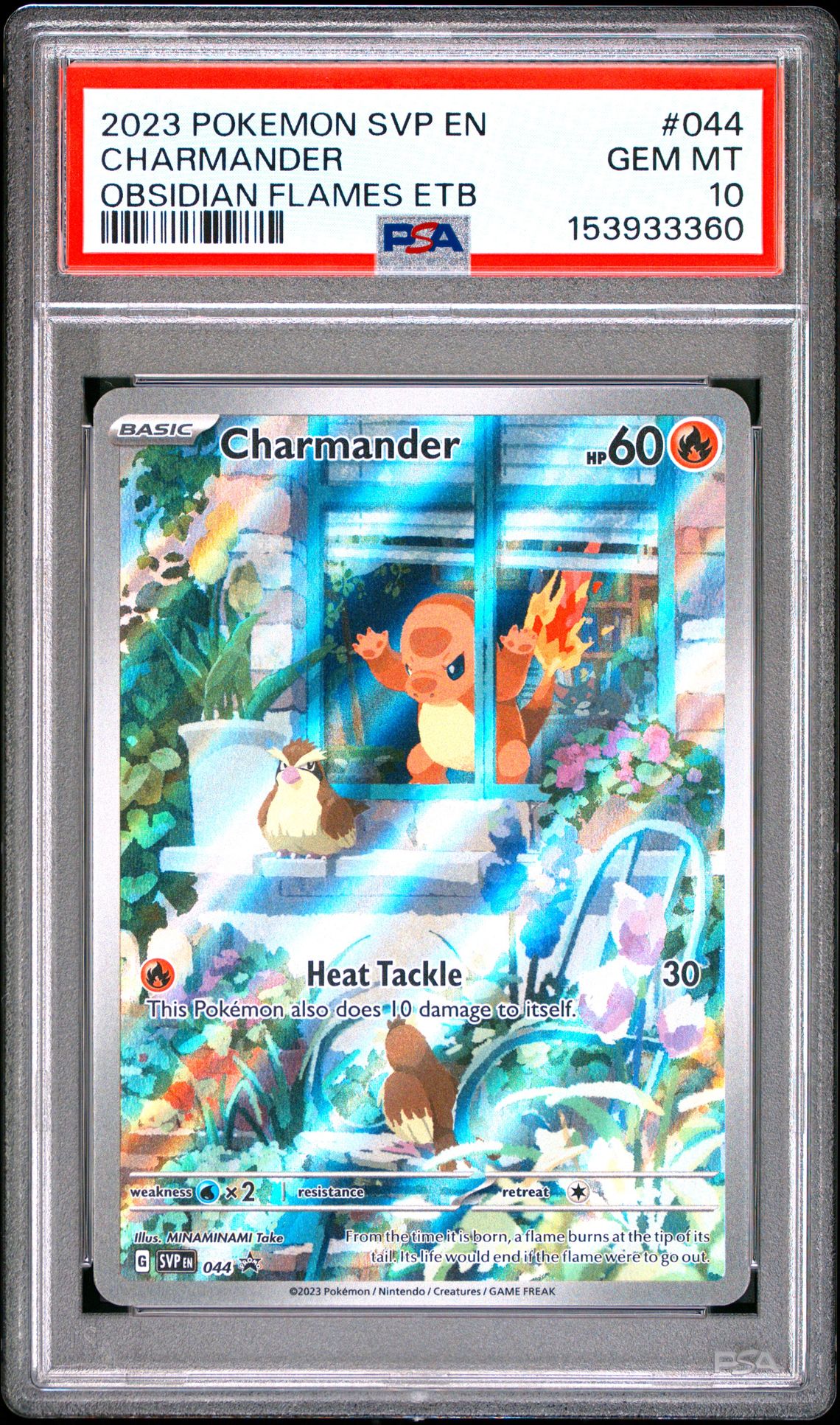 2023 Pokemon Svp En-Sv Black Star Promo Charmander #044 (Obsidian Flames Etb) Gem Mt 10 front