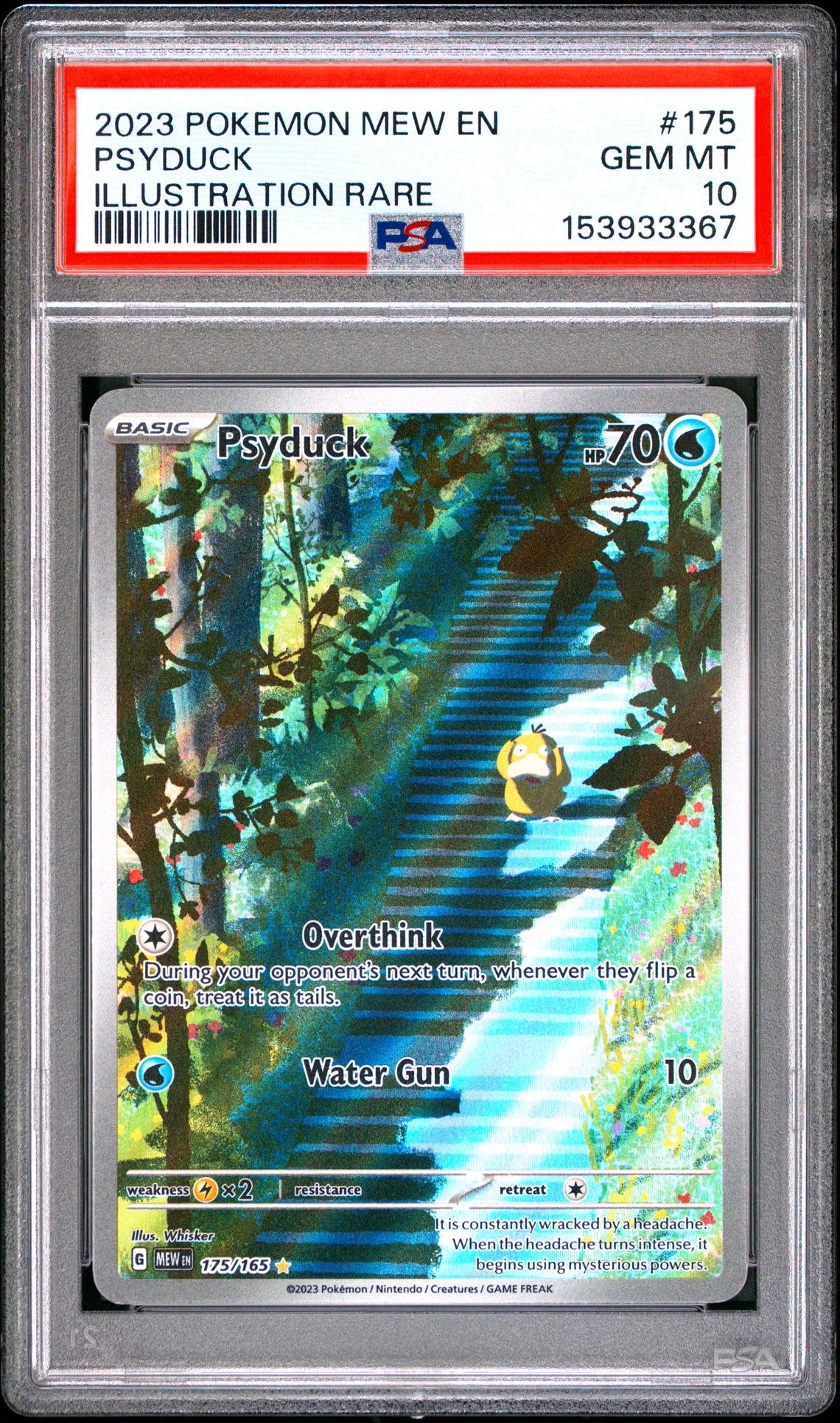 2023 Pokemon Mew En-151 Psyduck #175 (Illustration Rare) Gem Mt 10 front view - PSA graded GEM MT 10