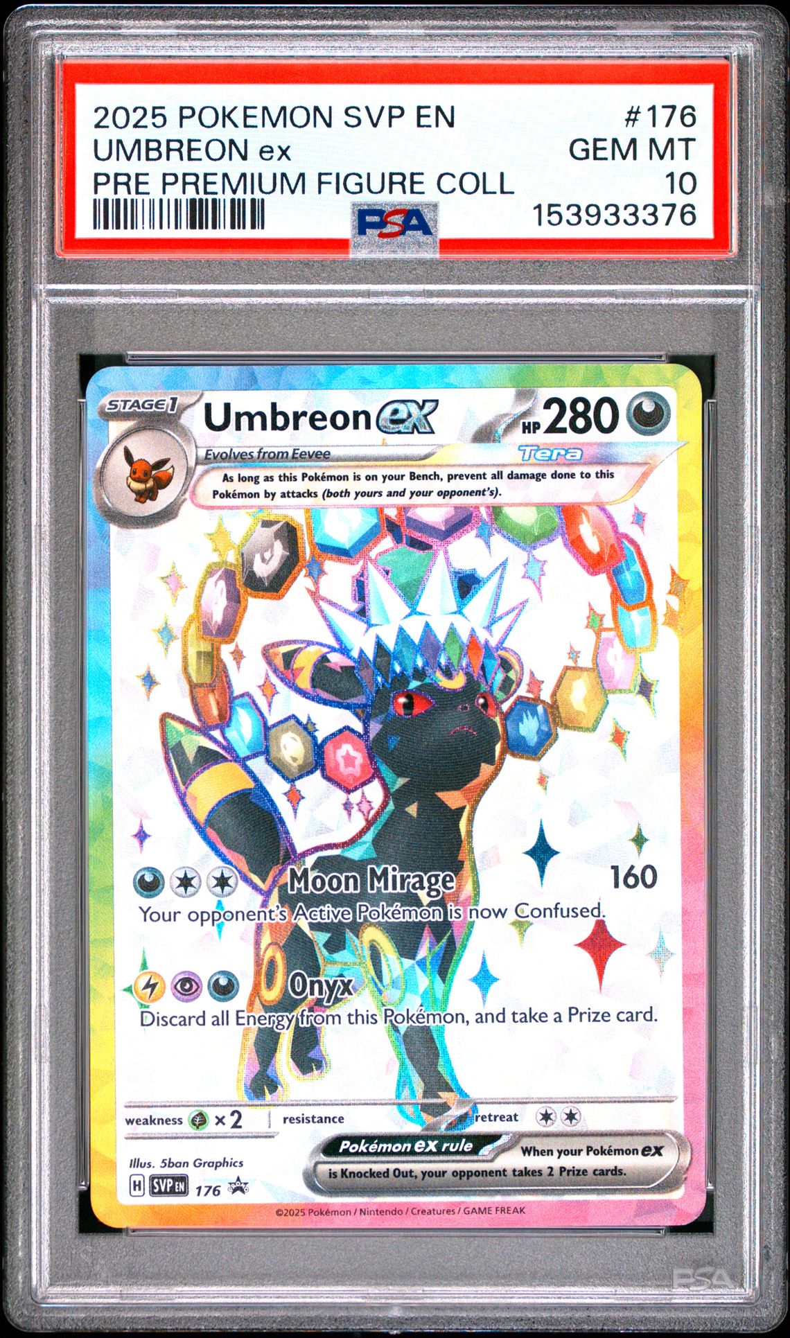 2025 Pokemon Svp En-Sv Black Star Promo Umbreon Ex #176 (Pre Premium Figure Coll) Gem Mt 10 front