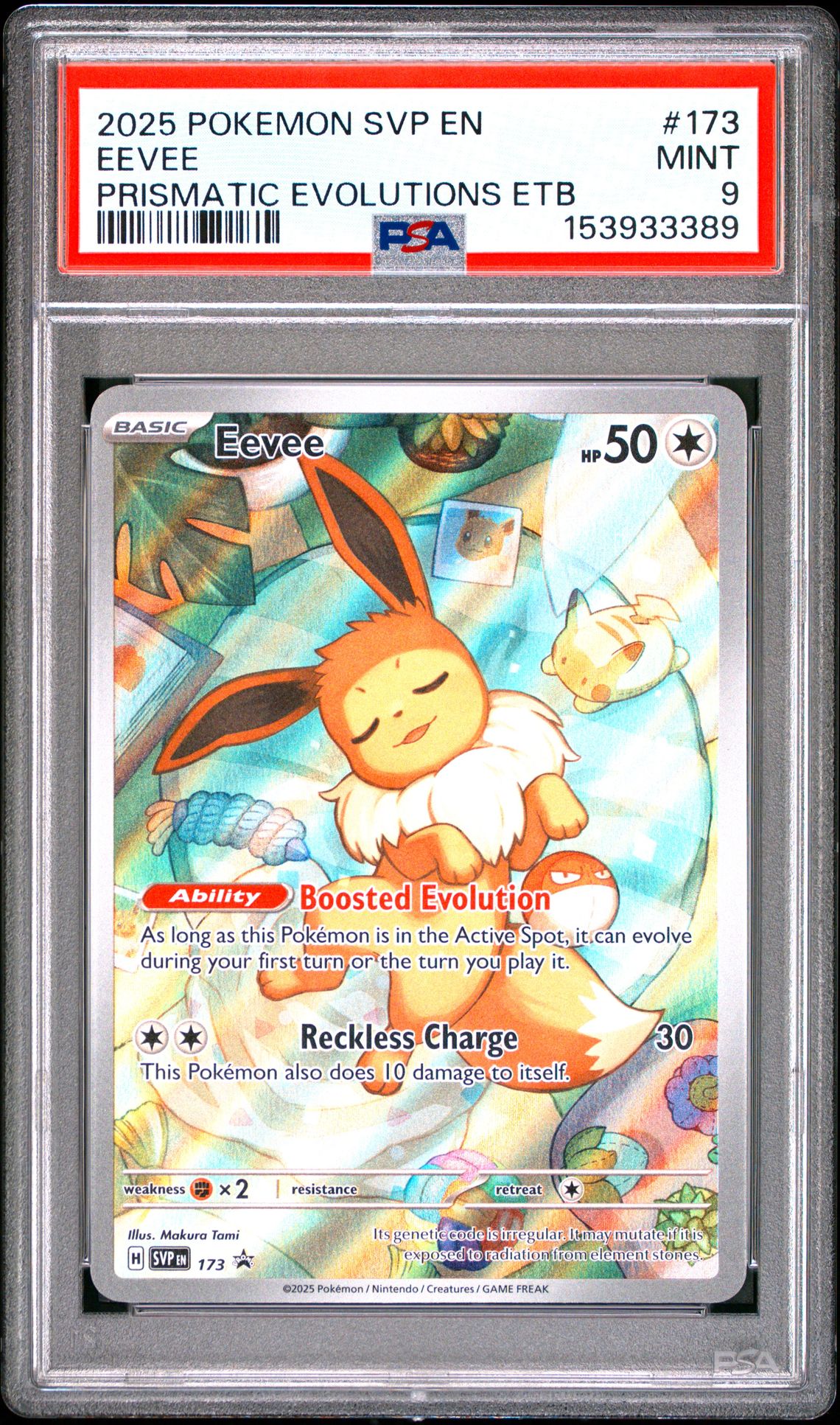 2025 Pokemon Svp En-Sv Black Star Promo Eevee #173 (Prismatic Evolutions Etb) Mint 9 front