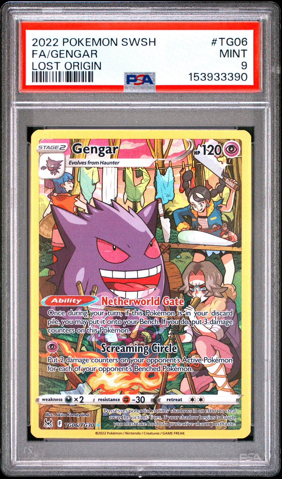 2022 Pokemon Sword & Shield Lost Origin Fa/Gengar #Tg06 (Lost Origin) Mint 9 front