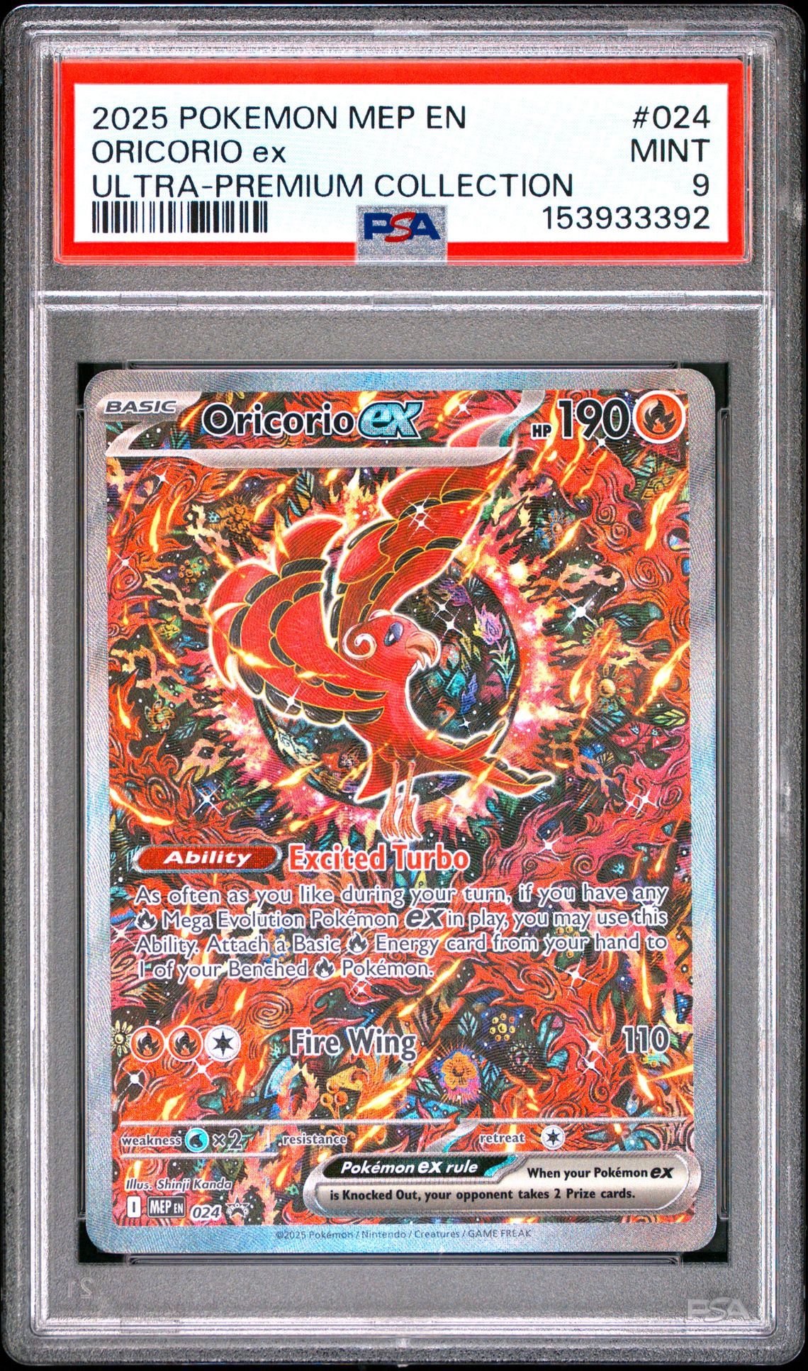 2025 Pokemon Mep En-Me Black Star Promo Oricorio Ex #024 (Ultra-Premium Collection) Mint 9 front
