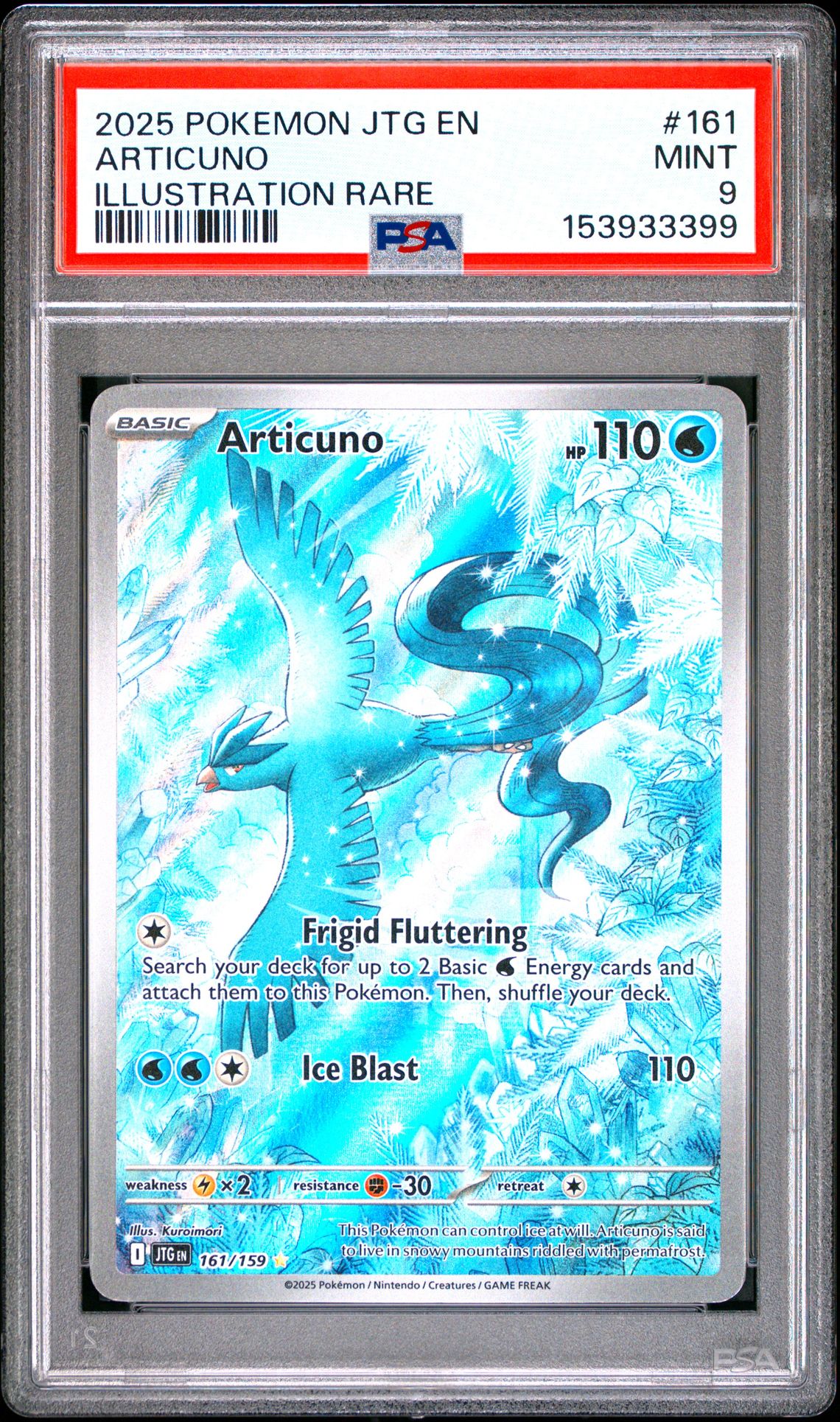 2025 Pokemon Jtg En-Journey Together Articuno #161 (Illustration Rare) Mint 9 front
