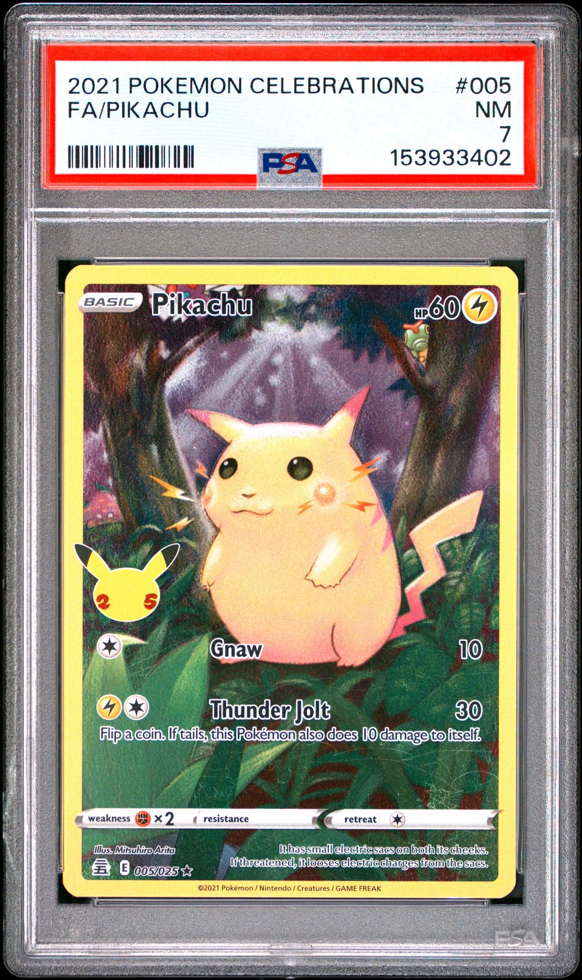 2021 Pokemon Celebrations Fa/Pikachu #005 Nm 7 front