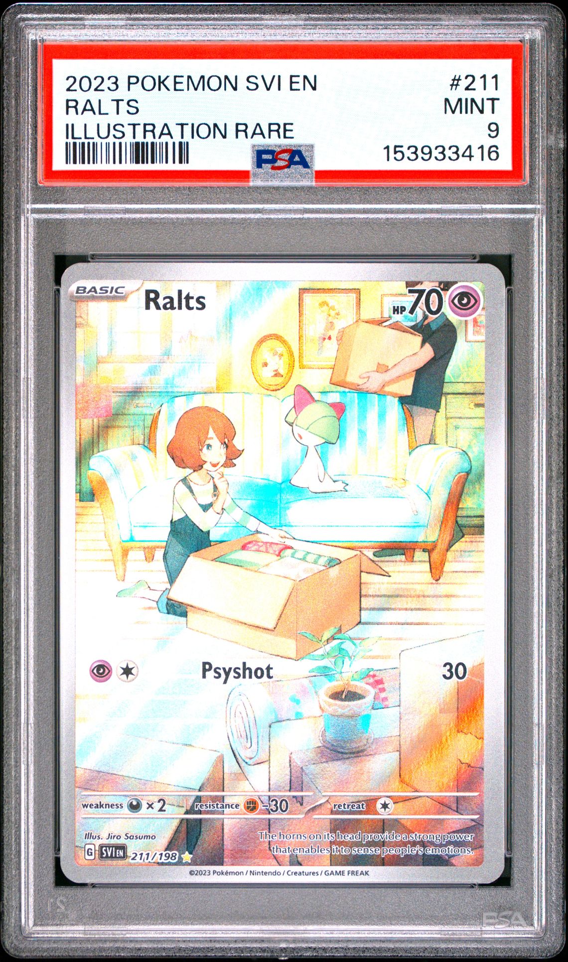 2023 Pokemon Svi En-Scarlet & Violet Ralts #211 (Illustration Rare) Mint 9 front