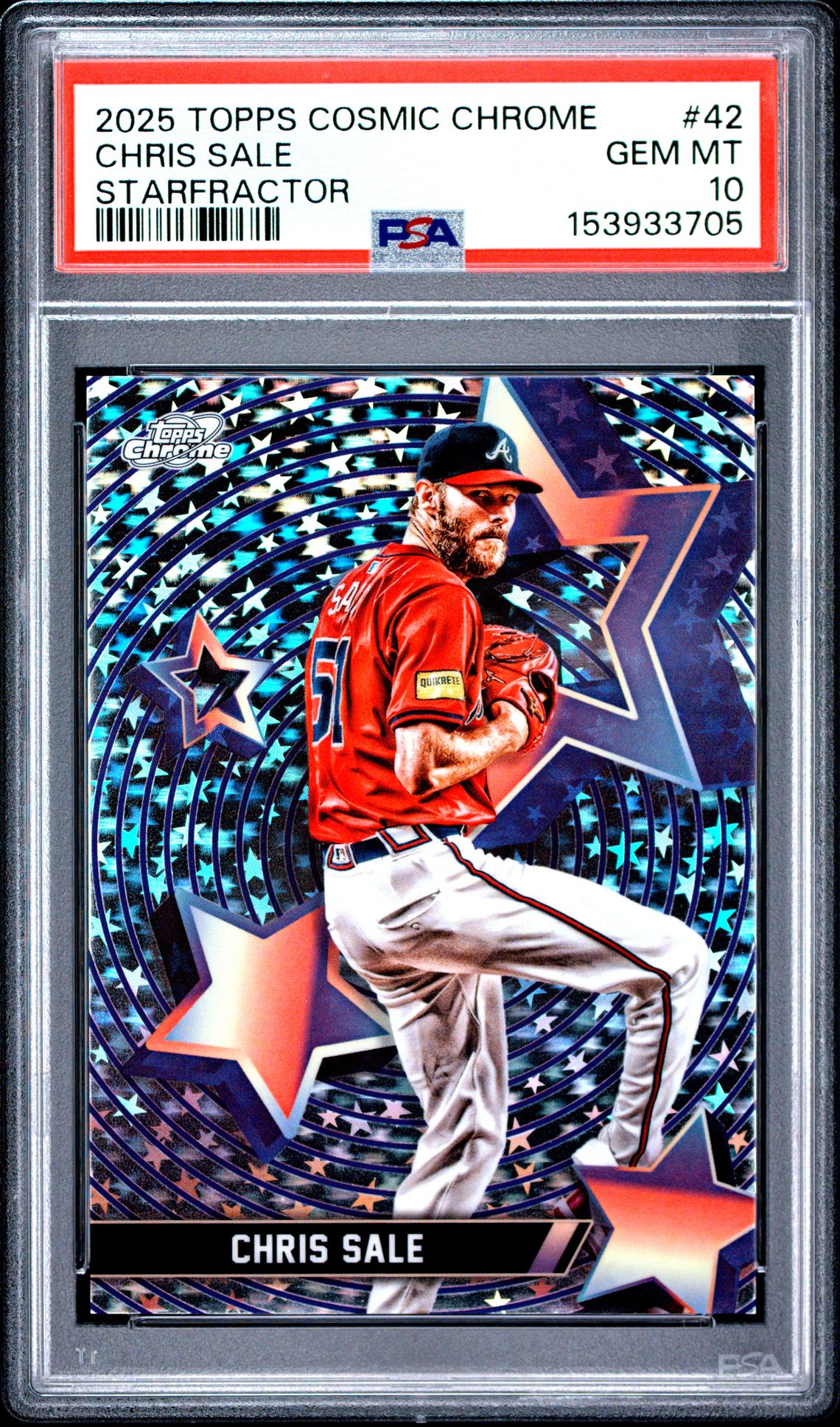 2025 TOPPS COSMIC CHROME STARFRACTOR CHRIS SALE  42 GEM MT 10 front
