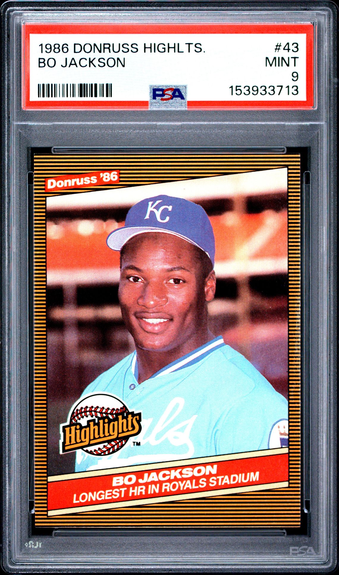 1986 Donruss Highlights Bo Jackson #43 Mint 9 front