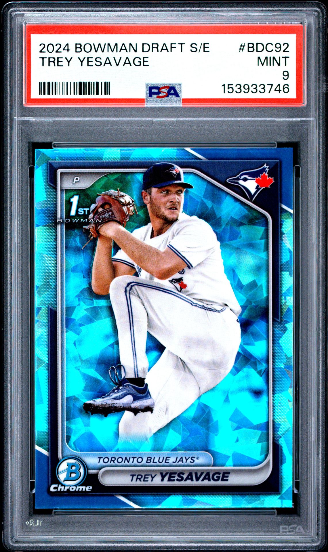 2024 Bowman Draft Sapphire Edition Trey Yesavage #Bdc92 Mint 9 front