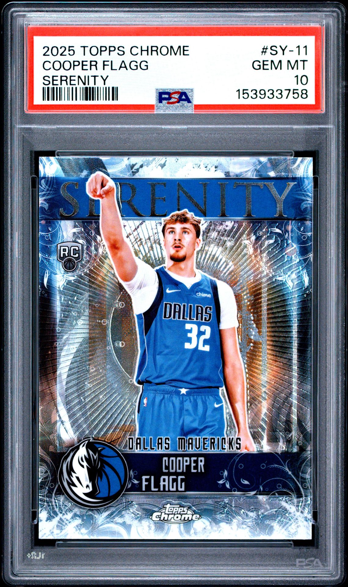 2025 Topps Chrome Serenity Cooper Flagg #Sy-11 Gem Mt 10 front view - PSA graded GEM MT 10