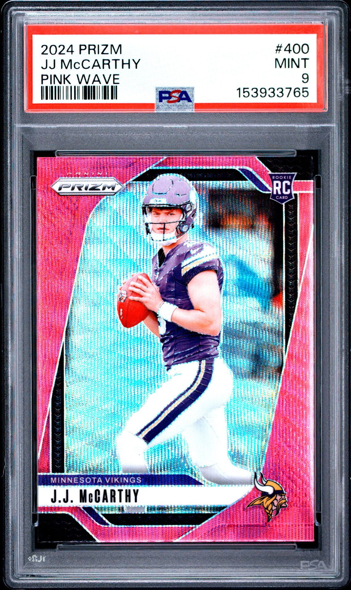 2024 Panini Prizm Jj Mccarthy #400 (Pink Wave) Mint 9 front