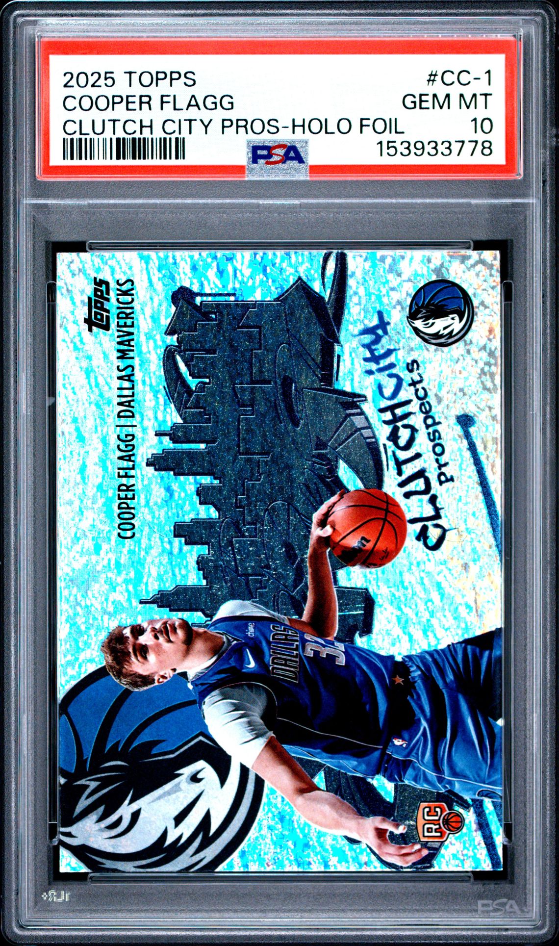 2025 Topps Clutch City Prospects Cooper Flagg #Cc-1 (Clutch City Pros-Holo Foil) Gem Mt 10 front