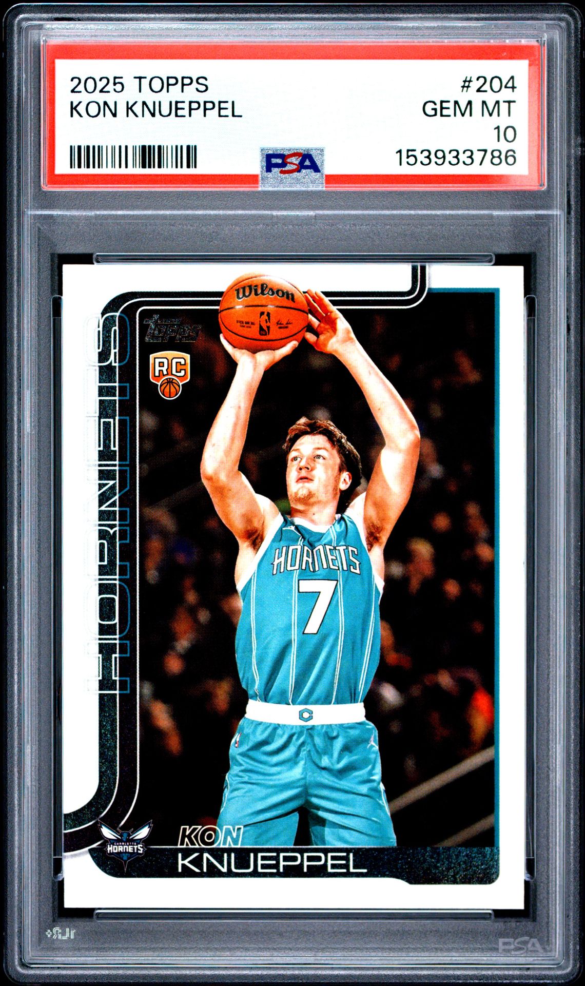 2025 Topps Kon Knueppel #204 Gem Mt 10 front view - PSA graded GEM MT 10