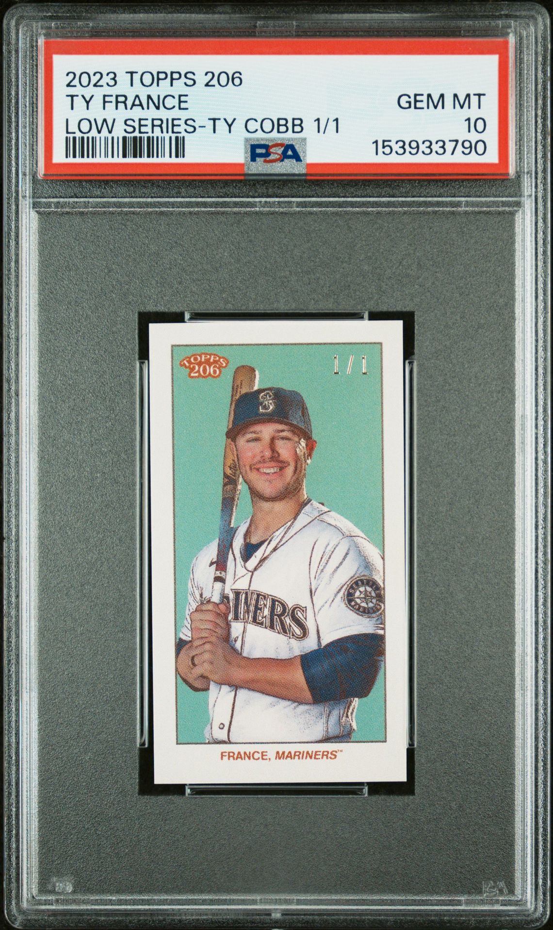 2023 Topps 206 Low Series Ty France (Low Series-Ty Cobb 1/1) Gem Mt 10 front