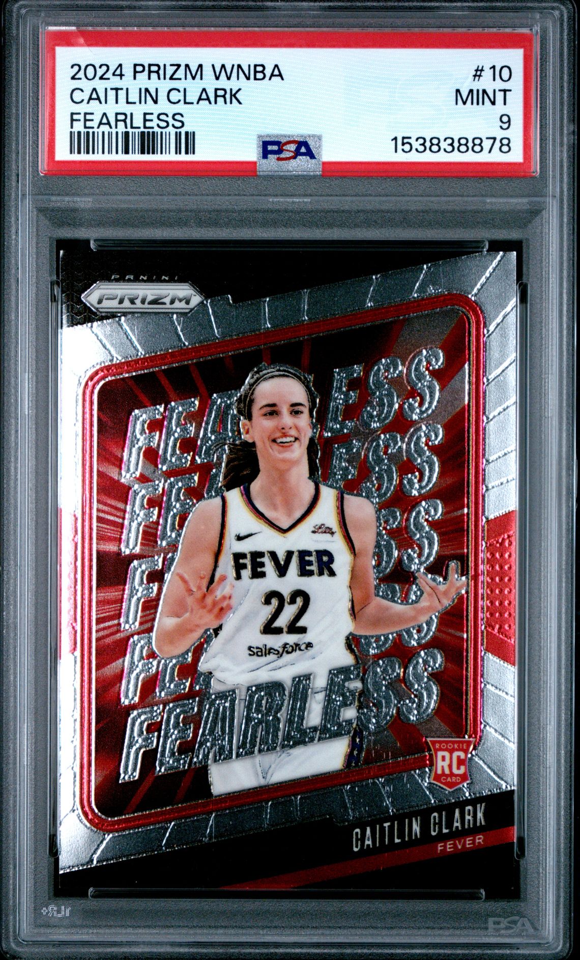 2024 Panini Prizm Wnba Fearless Caitlin Clark #10 Mint 9 front