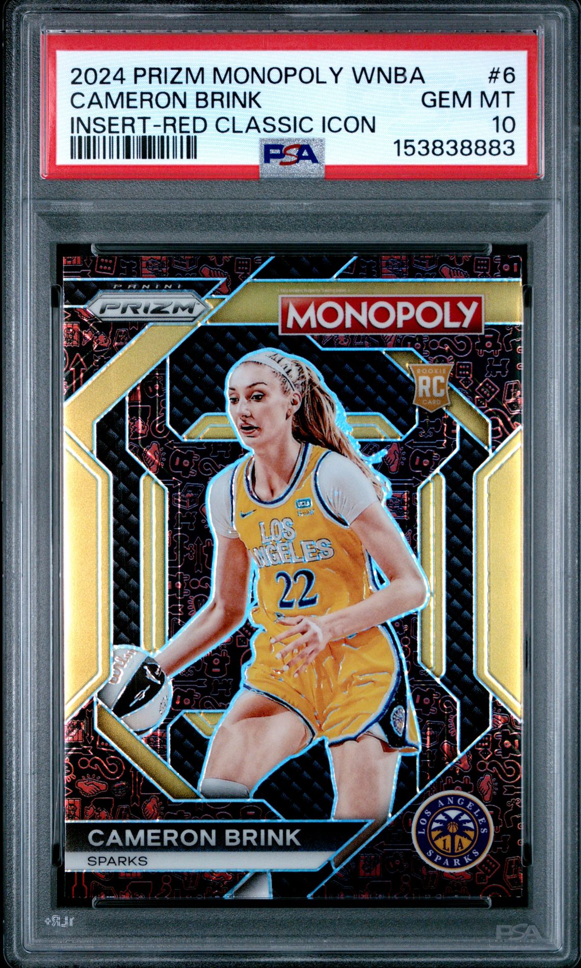 2024 Panini Prizm Monopoly Wnba Insert Cameron Brink #6 (Insert-Red Classic Icon) Gem Mt 10 front