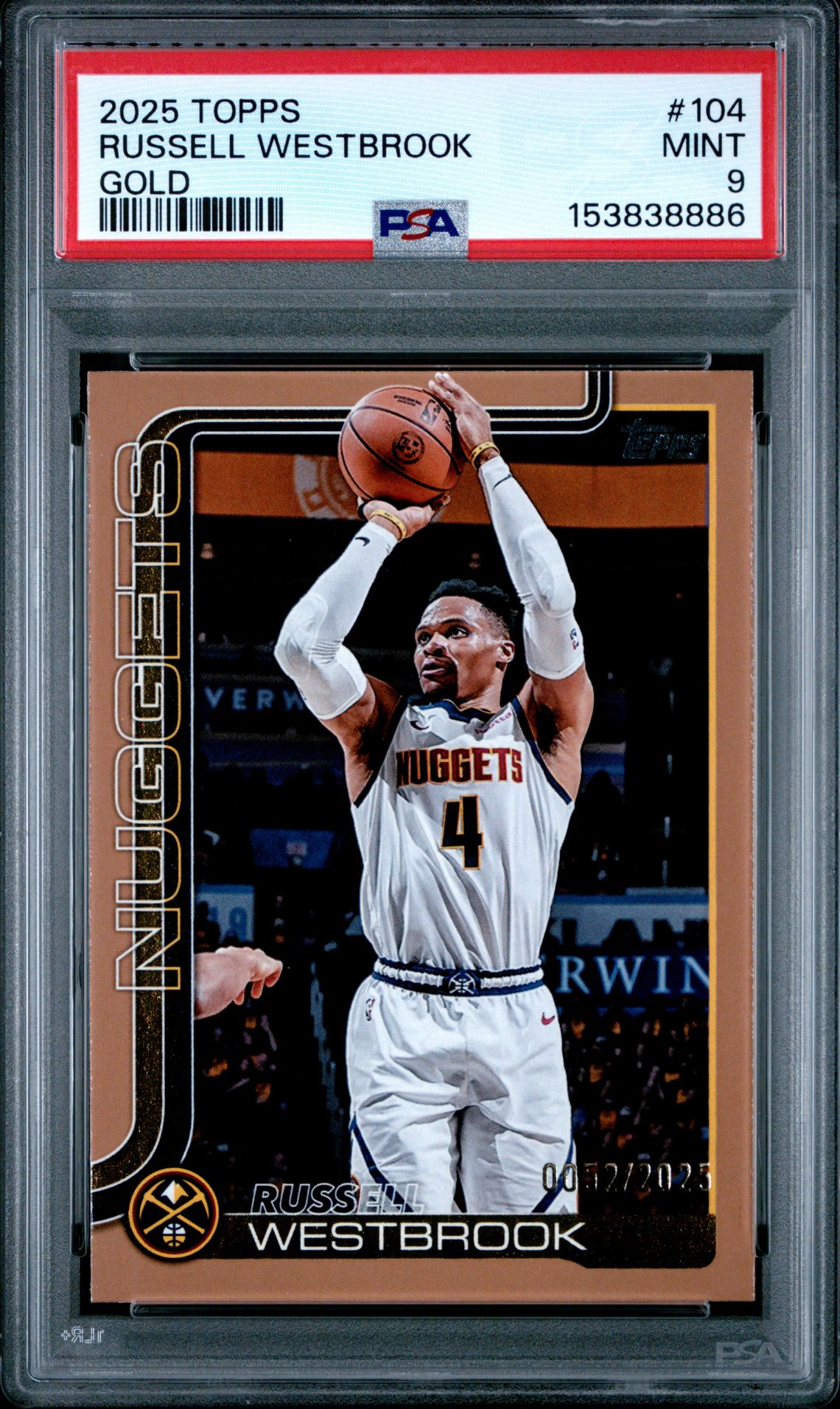 2025 Topps Russell Westbrook #104 (Gold) Mint 9 front