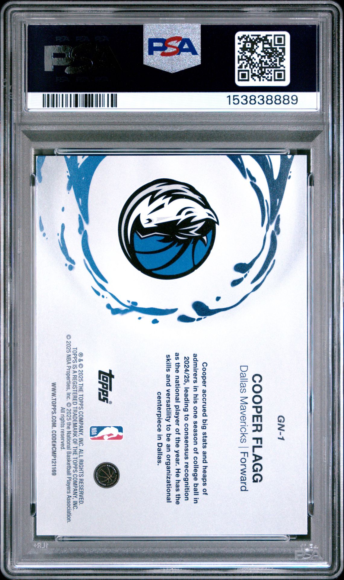 2025 Topps Generation Now Cooper Flagg #Gn-1 Gem Mt 10 back